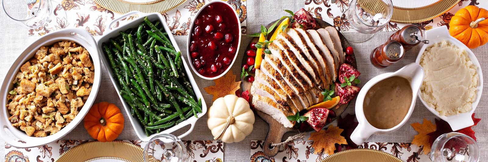 Roasted holiday turkey with rosemary and cranberries
